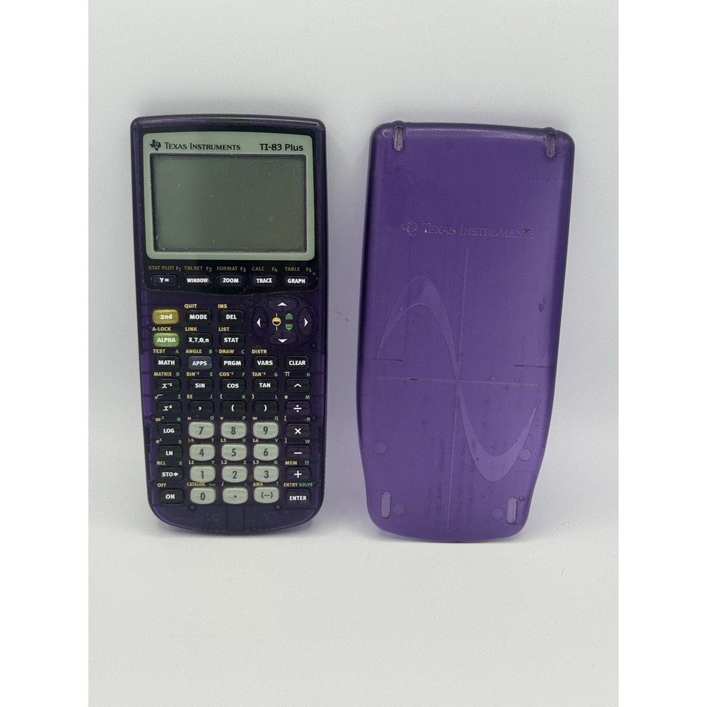 Texas Instruments TI-83 Plus Purple Graphing Math Calculator With Cover Tested